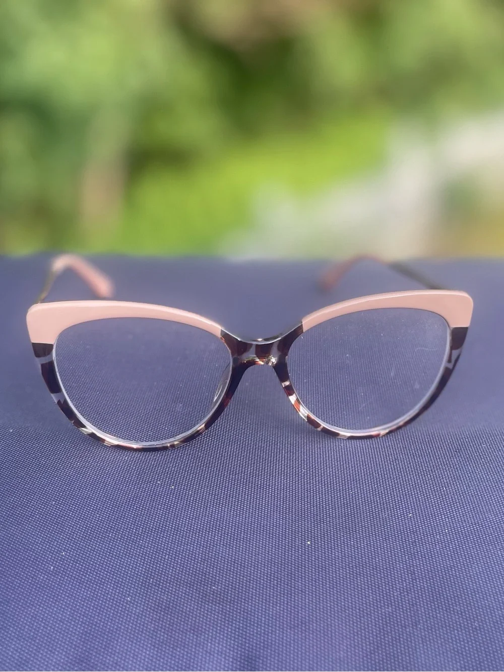 Women's Pink Tortoiseshell Cat-Eye Glasses - Unbranded